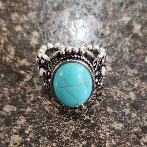 Turquoise and Silver Women's Ring - Picture 2 of 5